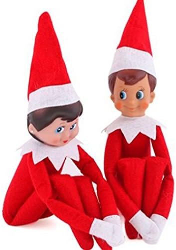 LICY Christmas Novelty Elf on the Shelf Plush Dolls (Red White)