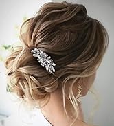 Jeairts Rhinestone Wedding Hair Comb Silver Crystal Bridal Hair Pieces Flower Wedding Headpiece H...