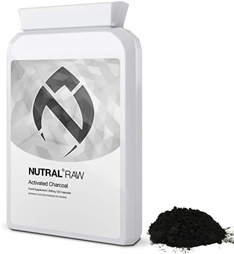 Activated Coconut Charcoal 300mg for Digestive Health by Nutral RAW - 120 Vegan Capsules