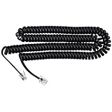 Telephone Cord Handset Curly - Phone Color Black 15ft - Works on virtually All Trimline Phones and Princess Telephones