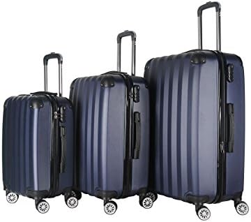 3-Piece Hardside Spinner Expandable Suitcase Set #1331 Navy