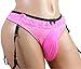 Sissy Pouch Panties Men's Lace Garter Thong Briefs Hot Underwear for Men -L Rose Pink