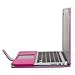 GMYLE(R Folio Case Cover Compatible with MacBook Air 13 inch - Hot Pink PU Leather Premium Quality with Microfiber Clip on Sleeve Filp Case Cover