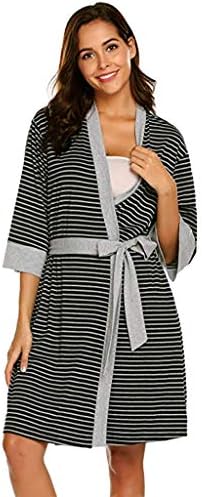 Maternity Dressing Gown,Maternity Nursing Robe Delivery Nightgowns Hospital Breastfeeding Gown Nursing Nightdress Sleepwear Pyjamas Pregnancy Dresses