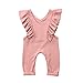 ZAXARRA Toddler Baby Girl Ruffle Loose Jumpsuit Romper Overalls Long Pants Clothes Outfits (Pink, 0-1 T)