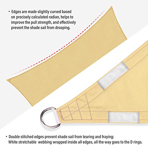 Sekey Quadratisches Sonnensegel aus PES-Polyester, wasserdicht, UV-beständig, witterungsbeständig, langlebig, perfekt… – Bild 4