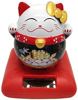 GZXYYY Auto parts ABS blinking lucky cat car interior cute energy solar wave Japanese cat home decoration car accessories,A