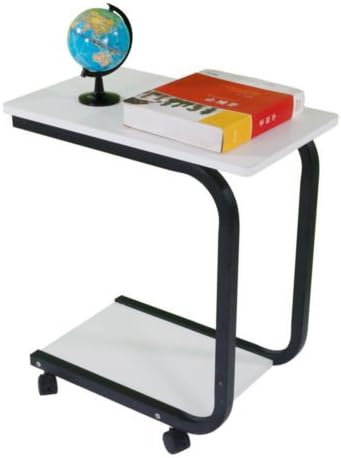 Amazon Com Coffee Sofa Side End Snack Tray Table Rolling Laptop Pc Desk White Kitchen Dining