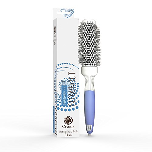 Professional Round Brush for Blow Drying - Small Ceramic Ion Thermal Barrel Brush for Sleek, Precise Heat Styling and Salon Blowout - Lightweight, Antistatic Bristle Hair Brush by Osensia - 1.3 Inch