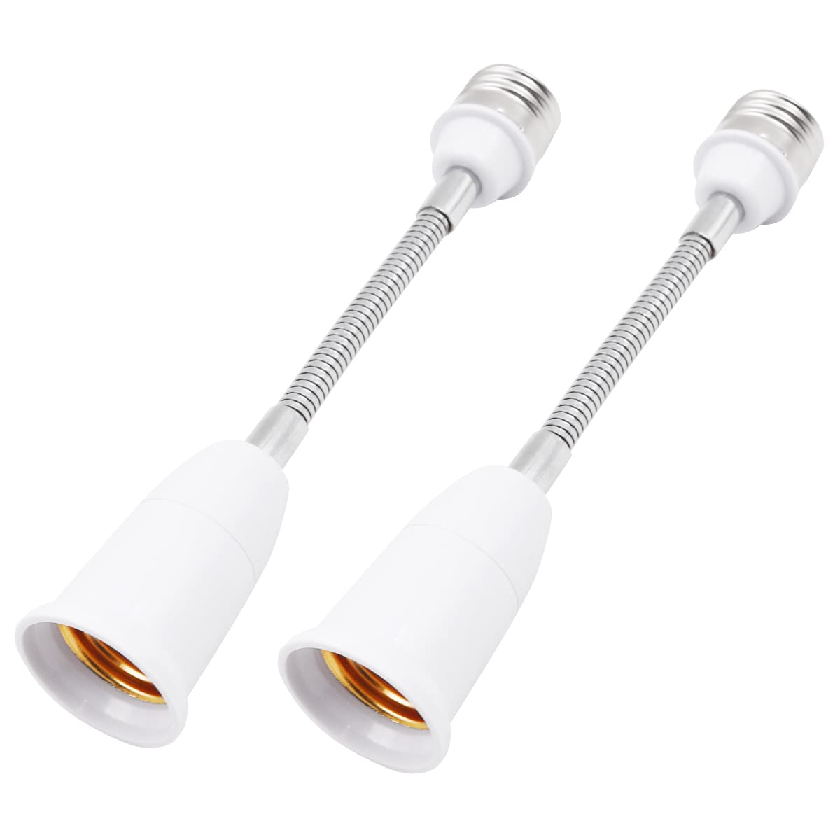 WANGCL 2PCS E27 Lamp Base Flexible Gooseneck Extension Adapter for Extension Light Bulb Adjusting the Light -18cm