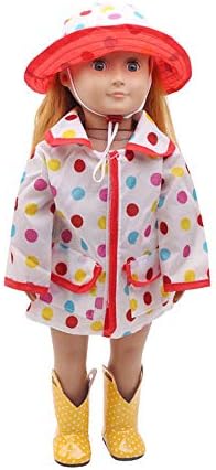 Spritumn Education Toys Hat Raincoat Clothes Suit For 18 Inch American Girl Doll Accessory Girl's Toy , 18-Inch American Girl New Clothes Raincoat (Without Doll)