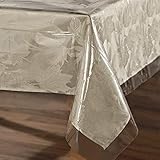 sancua Clear Plastic 100% Waterproof Tablecloth - 60 x 84 Inch - Vinyl PVC Rectangle Table Cloth Protector Oil Spill Proof Wi