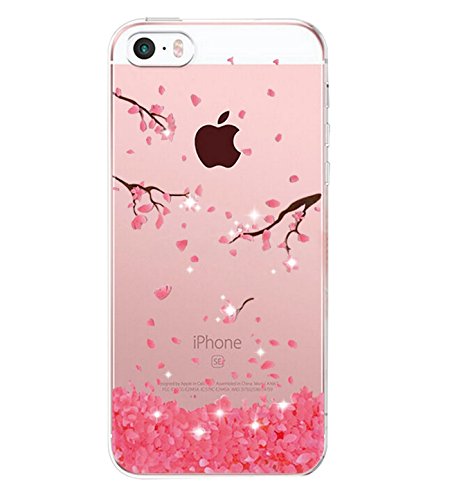 Qissy iPhone5s Case, iPhone5 Case HD Cats flower love butterfly girl Clear Design Transparent TPU Cover for iPhone SE/5/5S (8)