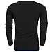 Hotouch Mens Henley T-Shirts with Long Sleeve Black L