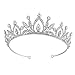 Santfe Bridal Wedding Prom Rhinestone Crystal Crown Hairband Headband Tiara Hair Jewelry for Womens Girls (Silver)