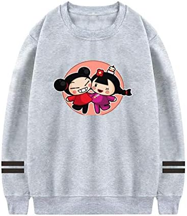 Women Round Neck Sweater China Doll Pucca Long Sleeve Sweatshirts