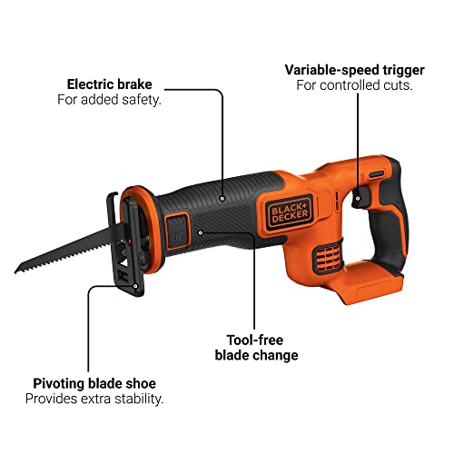 BLACK+DECKER 20V MAX* POWERCONNECT 7/8 in. Cordless Reciprocating Saw (BDCR20B) photo 11