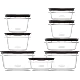 16-Piece Set Rubbermaid Premier Food Storage Containers, Shatterproof and Resist Stains and Odors