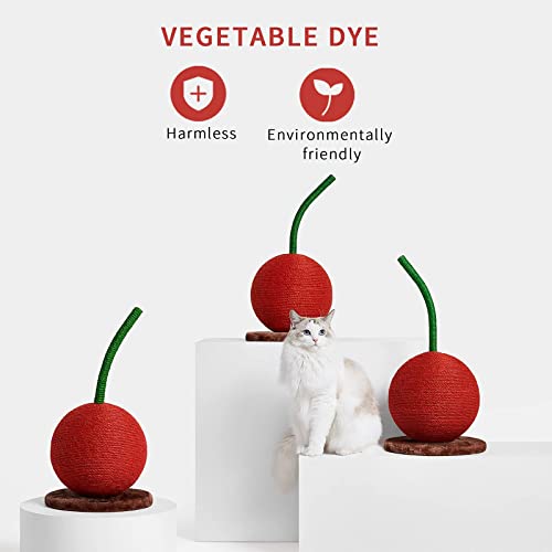 VETRESKA Cherry Cat Scratching Post, 22.64" Tall Cat Scratcher with