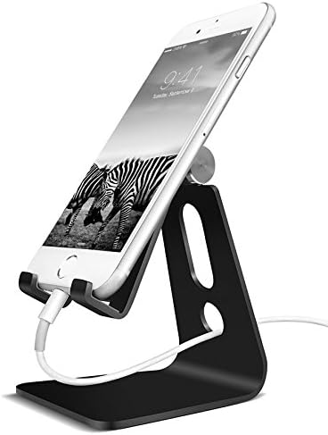 WINTOP Adjustable Cell Phone Stand, Multi-Angle Desktop Holder For Switch, iPhone 7 6 6s Plus 5 5s 5c charging, Accessories Desk, all Android Smartphone - Black