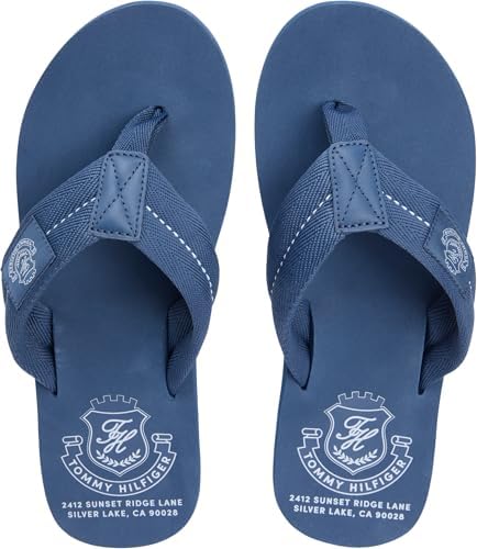 Uomo Infradito Patch con Fascetta in Tessuto, Blu (Aegean Sea), 43