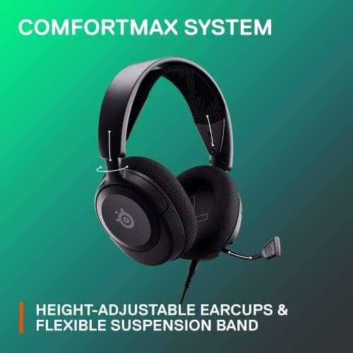 Arctis Nova 1 Casque de Jeu multisystème — Pilotes Hi-FI — Audio Spatial à 360° — Design Confortable — Durable — Ultra léger — Microphone antibruit — PC, PS5/PS4, Switch, Xbox – Noir