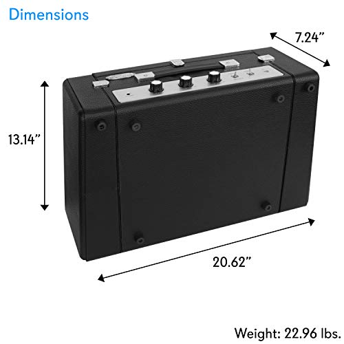 Updated Version Pyle Portable Bluetooth Suitcase Record Player w/ Dual FoldOut Speaker System