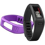 Garmin Vivofit Fitness Tracker w/ 4 Bands Total (2 Large, 2 Small Purple & Black) (D132)
