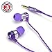 GOgroove AudiOHM HF Earbud Headphones with Mic, Deep Bass, & Comfortable Ear Gels (Purple) in-Ear Earphones Featuring Noise Isolating Design, Durable Alloy Driver Housing, Ergonomic Angled Fit