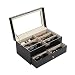 CO-Z Sunglasses Organizer for Women Men, Multiple Eyeglasses Eyewear Display Case, Leather Multi Sunglasses Jewelry Collection Holder with Drawer, Sunglass Glasses Storage Box with 12 Compartments primary