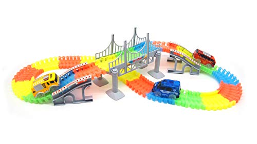[3-Pack] Track Replacement Race Cars Toy | Train Cars w/ 5 LED Lights | Glow in The Dark | for Independent & Track Play | Track Accessories Compatible with Most Tracks for Boys and Girls - Thumbnail 3