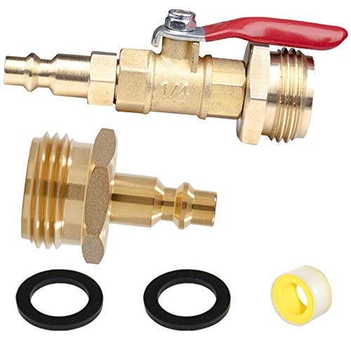 WHK RV Winterize Blowout Adapter,Blow Out Plug with 1/4 Inch Male Brass