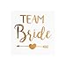 Bachelorette Party Temporary Tattoos, 12-Pack Bride & Team Bride, Long-Lasting Metallic Gold for Wedding Ideas, Bridal Shower Decorations, & Party Supplies Kit, 2 X 2 inches (Heart)