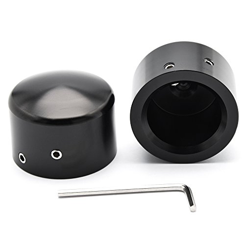 Amazicha Black Front Axle Nut Cover Caps for Harley Street Glides Road Kings Sportster XL 883 1200