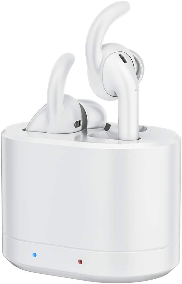 SEEKONE Fast Charging Case Charger Adapter Fits for AirPods 1 & AirPods 2 Support Charging with Silicone Earplugs and Visible LED Light–White