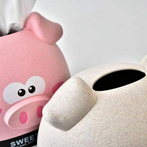 MOVEmen Storage Box Tissue Box Covers Cartoon Pig Shape Paper Napkin Organizer Case Holders Storage Box Piggy Bank Coin Purse Wallet Decorative Frame Gift Box Cosmetic Box Toilet Paper Box (Pink) - Thumbnail 2