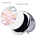 BYBART Metal Compact Mirror, 2-Sided with 2X and 1X Magnifying Handheld Makeup Mirror - Perfect for Purse Pocket Travel - Pink Gold Marble