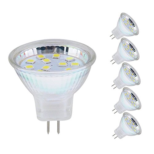 AmmToo Pack of 6 MR11 LED Bulb 2Watt Spotlight 12V AC/DC Cool White GU4 Base 2835SMD 12LEDs 6000K 180lm LED Spot light Bulbs 20W Halogen Bulbs Equivalent