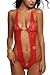 Avidlove Womens Deep V Halter Lingerie Lace Babydoll Sleepwear Red Medium