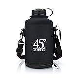 45 Degree Latitude Beer Growler 64oz Protective Carrier Tote Black Nylon & Neoprene Sleeve with Shoulder Strap (Bottle Sold Separately) Fits Hydro Flask and Other Popular Brands