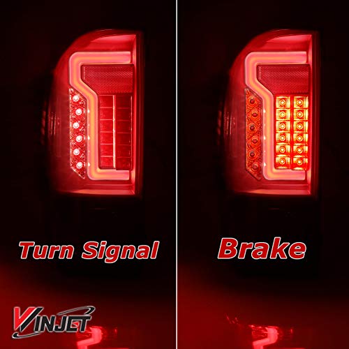 Winjet WJ20-0466-05 Taillights Lamps Replacement for 2016-2019 Toyota Tacoma Black Housing/Smoke Lens LED Tail Lights Glow Bar Running Brake - Thumbnail 5