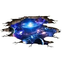 Quanhaigou Blue Purple Galaxy Wall Decals, Removable Sticker,The Art Magic 3D Milky Way Dreamscape Home Decor