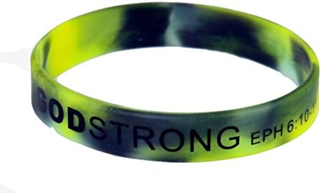 Godstrong 8030021 3 Pieces Camo Camoflage Adult Imprinted Silicone Band Eph. Ephesians 6:10-11