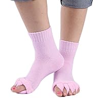 Flesser Yoga Sports GYM Five Toe Separator Socks Alignment Pain Health Massage Socks (Light Purple)