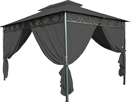 Spetebo Ersatzdach für Pavillon Cape Town 4x3 m - wasserdicht - in 3 Farben - Pavillondach 3x4 m mit PVC Beschichtung (Anthra