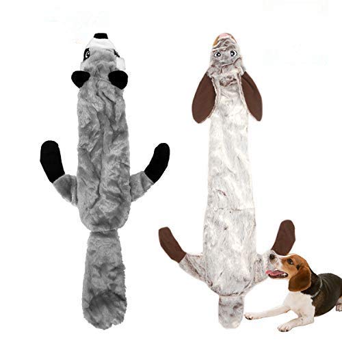 Bojafa Squeaky No-Stuffing Dog Toys: 2-Pack Soft Plush Puppy Toy for Boredom - Durable for Small Medium Large Breed Playing/Chewing Indoor