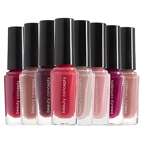 Beauty Concepts Velvet Nail Polish Collection 8 Piece Nail Polish Set in Mattes and Shimmery
