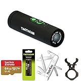 Tactacam Ultimate 5.0 Package Wi-Fi-Hunting Action Camera with Flat Black Stabilizer + Custom Mount + Extra Battery + 64GB Card + Swiss Army Hiker Knife White Limited Edition