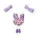 Neonate Nerlie Girl Clothing Purple Pink Flower Romper with Bows & Shoes - Mexico Ksi-Merito Exclusive