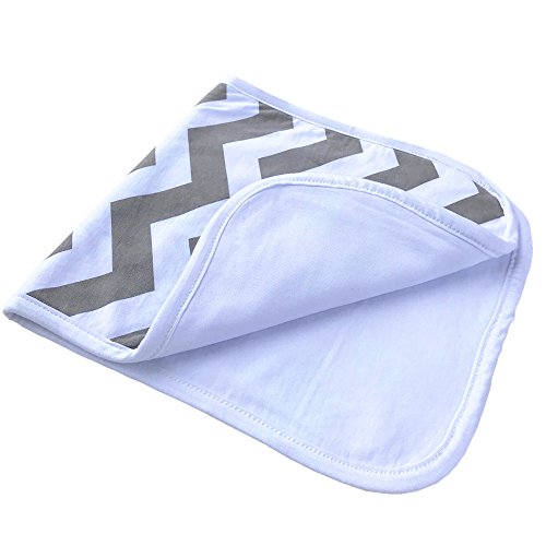 Burp Cloths for Babies, 20” by 10” 3 Layers, Cotton Plus Absorbent Fleece, Grey Wave Black Stripes Arrows Set, 4 Pack